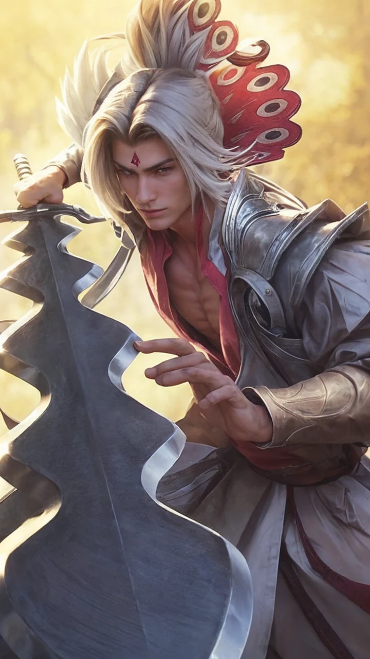 A masculine handsome boy with medium hair, sharp jawline and chad face. The image quality should be 4k. Eye colour should be brown.