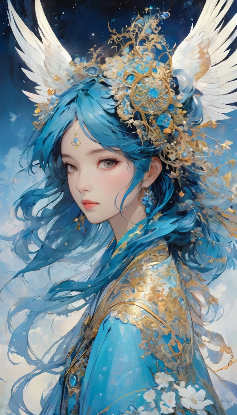 (Imaginative :1.3) of (Extremely detailed:1.3) of ((一位身着面纱长袍of神秘先知, with eyes that hold secrets of the future. 神秘of紫色, sky blue, 和隐藏of光芒. Mystery.:1.3)), , Super Resolution, Ultra HD, Megapixels,,(author:Artist Franklin Booth:1.3),(author:Peter Wileman:1.3),Bust,front Photo