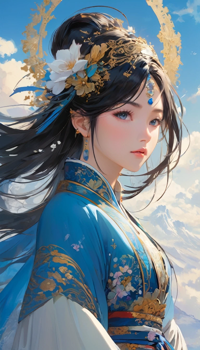 (Imaginative :1.3) of (Extremely detailed:1.3) of ((一位身着面纱长袍of神秘先知, with eyes that hold secrets of the future. 神秘of紫色, sky blue, 和隐藏of光芒. Mystery.:1.3)), , Super Resolution, Ultra HD, Megapixels,,(author：Artist Franklin Booth:1.3),(author：Peter Wileman:1.3)，Bust，front Photo
