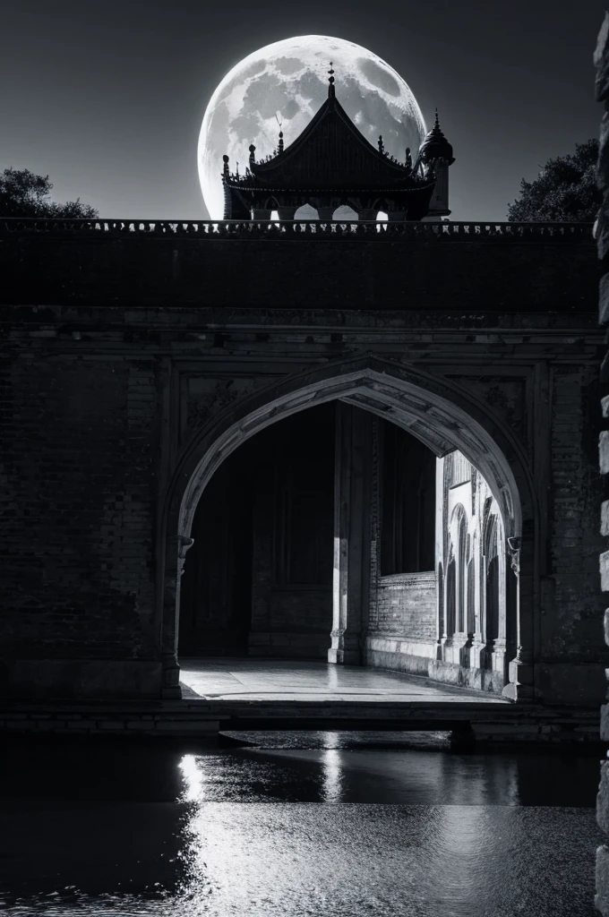 Black and White Palace,Dark,moon