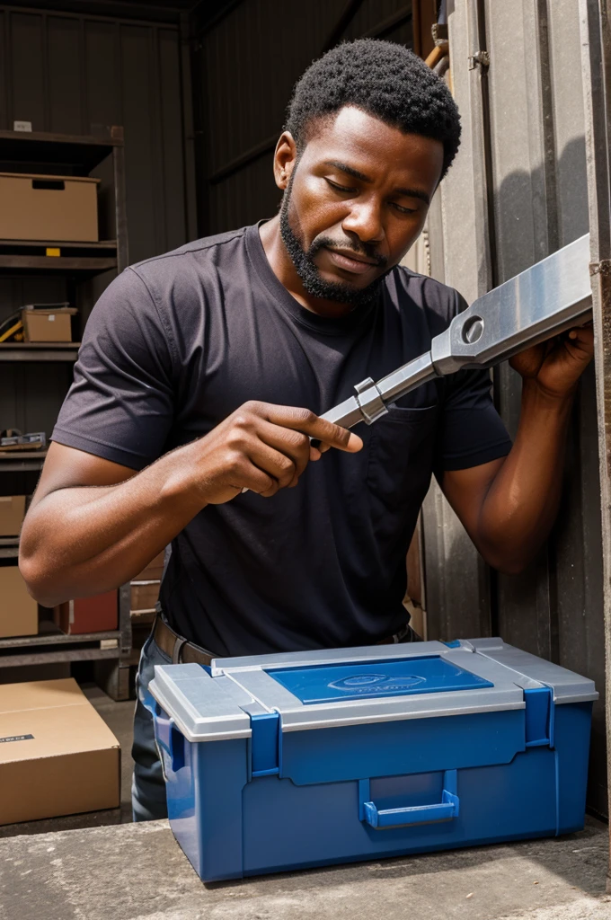 Png image of a man opening the tool box