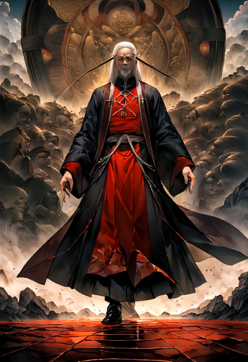 Chinese martial arts siege the abyss blood pool，Ultra HD，Very detailed，Best image quality，Taoist priest