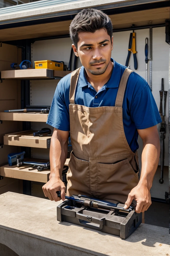 Image of a worker opening the tool box
