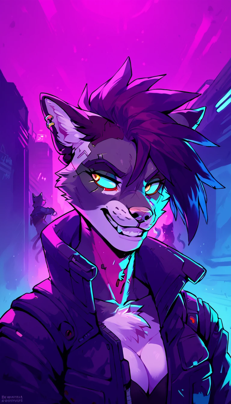 score_9, score_8_up, score_7_up,

(cyberpunk city, night club, midnight, furry crowd on background, [cat, dog, fox, wolf, cow, bull:0.33], night club dancefloor), 

((cat:1.2), anthro, female, looking to camera, stand calm, ((closeup portrait, buest)), punk color fur, short punk haircut, beautiful, have a cyberpunk-style augmentations, grin)