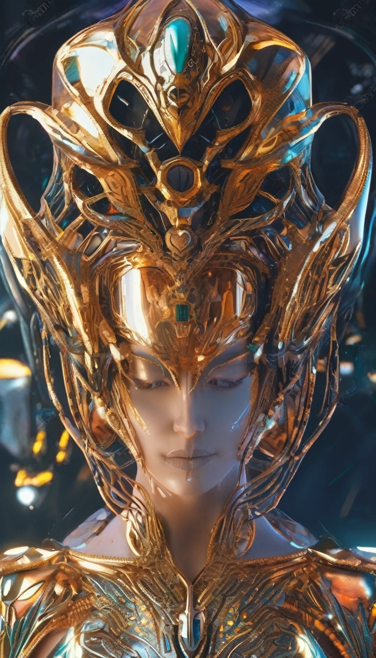 Future female high-dimensional aliens from another dimension,Cosmic,Powerful magic from an unknown dimension,Front bust,Busts and hand portraits,Frontal image,