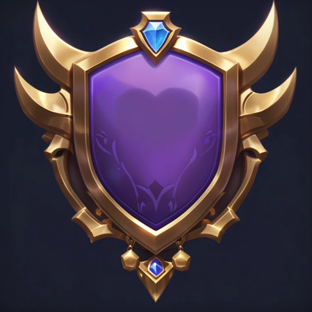 紫色Shield特写,With gold and blue accents, Fantasy Shield, Heartstone original art style, Shielding design, Coat of Arms, League of Legends style, league of legends champion, Shield, Stylized game icons, Metal shield, League of Legends style, wild rift, hearthstone art style, League of Legends style, Qatar, Heroes of the Storm