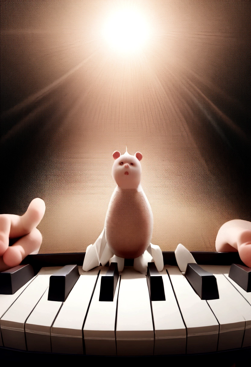 Children playing piano::Style Pointillism、It is made up of all kinds of things, big and small.、Clear, colored dots、Very detailed ::n_Anime style、Photorealistic、Deformation、There has been a breakdown、High contrast、noisy ::Seed 1000