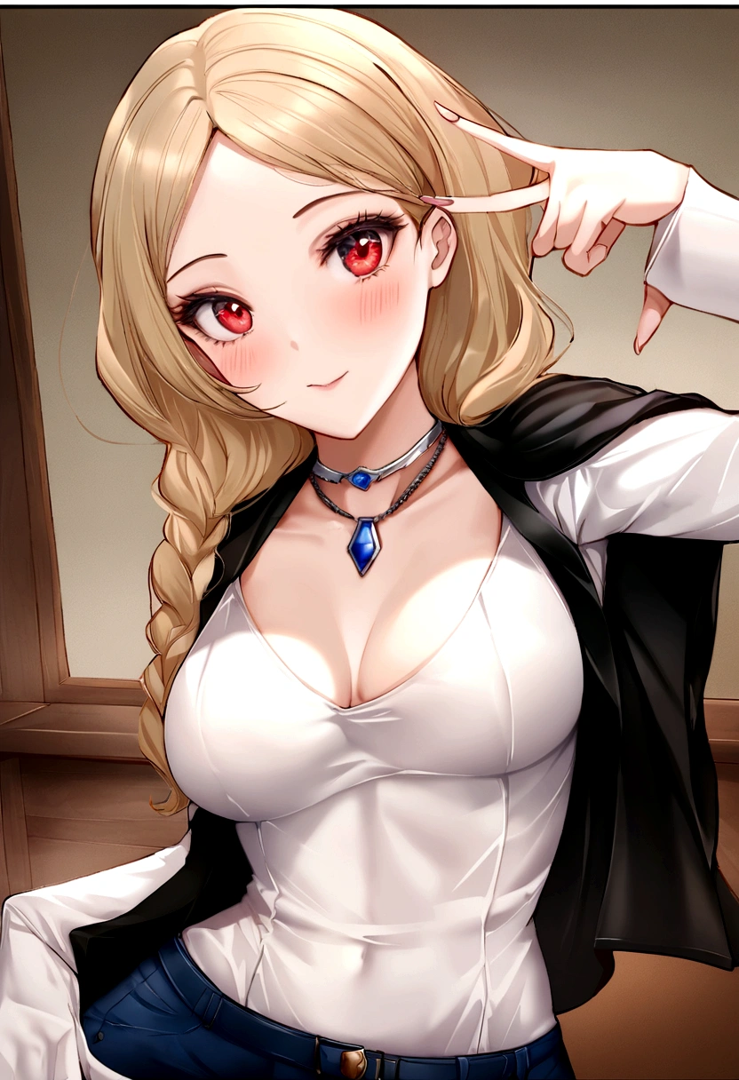 Arafed Femme portant un débardeur blanc et un collier, Fille aux yeux verts, Portrait Sophie Mudd, cheveux bruns et grands yeux, selfie d&#39;une jeune femme, yeux de la chambre, Violette Myers, sans maquillage, Maquillage naturel, regardant directement la caméra, Cara con artgram, maquillage subtil, Impresionante foto de corps entier, yeux verts perçants, bel angle, pose attrayante, Mignon , pose sexy, Image du corps entier, corps entier, séance photo sur tout le corps, déesse brune, Détail élevé, Pose satisfaite, pantalon en cuir