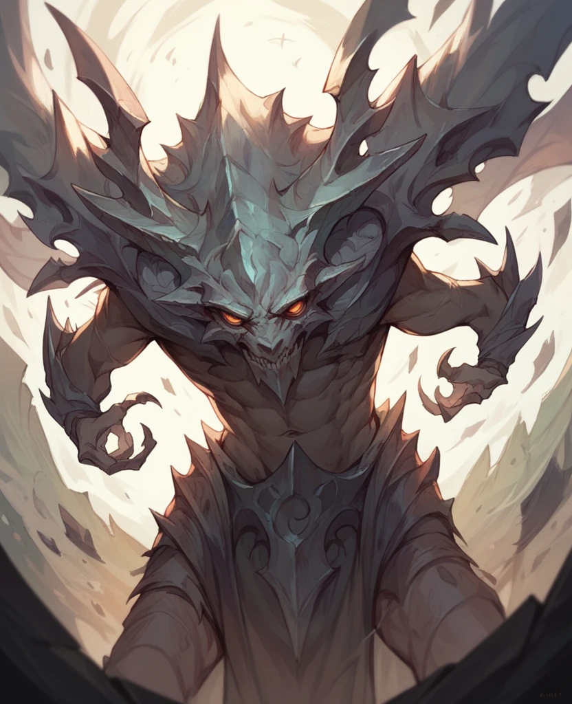 Make a chaotic scene about existence complex, metal album cover style