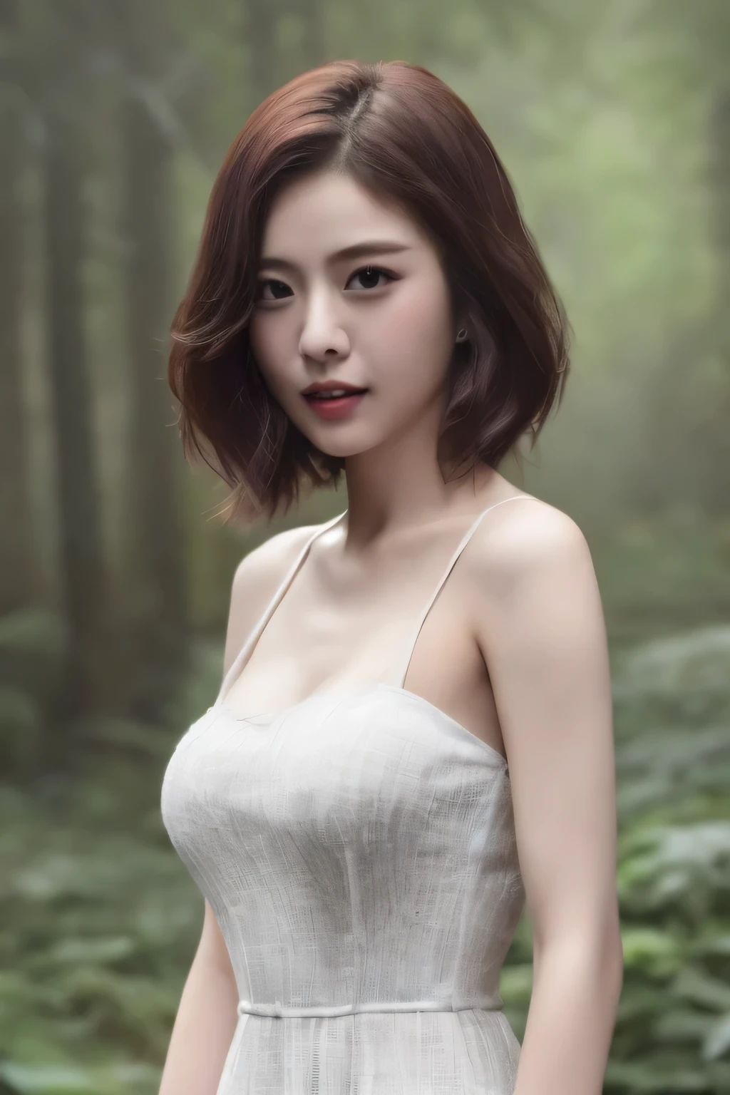 SeaArt Bot Txt2Img Default 19:17:53 expires in 13 days
(masterpiece,High resolution,high quality,16K),(Beautiful and realistic Japan people、Beautiful girl in a dress standing in a dark forest), Magnificent style, Octane Rendering, Spooky Forest, Beautiful Face, Surreal, Son of God:1.3, Glamorous Body:1.4、realism, masterpiece, The best of art., Clear Eyes,Short Bob、Perfect Anatomy、Beautiful body、Beautiful Skin、double eyelid、Proof of Life、Rain、Human Proof、Proof of Wildness、severity、