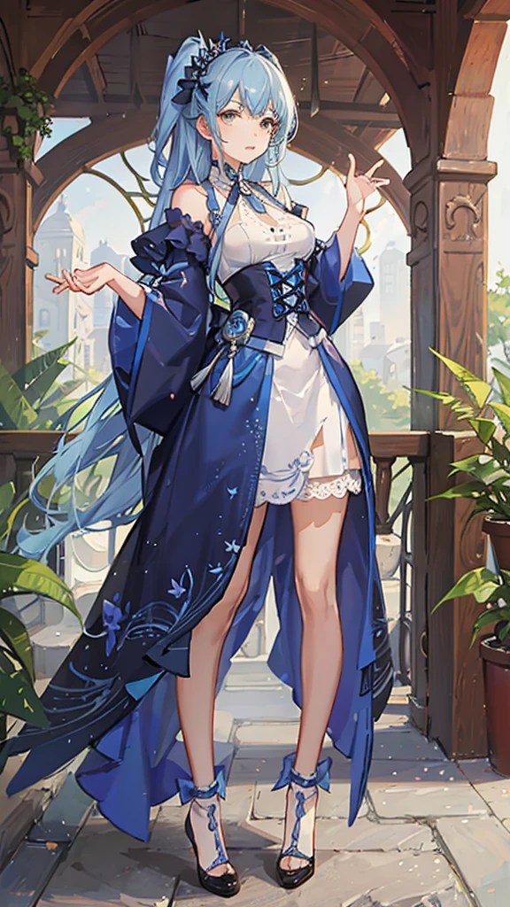 Cute girl in blue