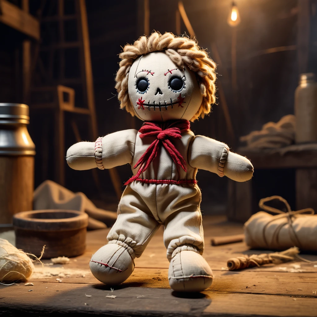 (knitted toy voodoo doll:1.7), (Voodoo Ghost Miller:1.3), (clothes Old work overalls, mill cap, sack of flour:1.0), (in the background Abandoned mill, creaking blades, dusty flour:1.3), best quality, masterpiece, detailed soft oil painting, detailed background, dramatic cinematic lighting, soft edge lighting, professional, dramatic lighting, hard edge lighting, ultra quality, 4k,masterpiece, best quality, 8k, ultra highres, highres, extremely detailed