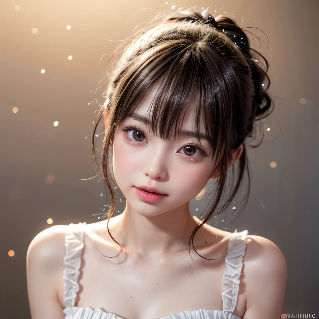 NSFW, 8k, High-level, absurd, masterpiece, best quality, primitive, very detailed CG, very detailed wallpaper, perfect lighting, Extremely detailed (((The personifying " Kaoru Yachigusa " as a ))), MysticSight, Tyndall effect, Tyndall scattering, Studio gray background with (many Dazzling RainbowColor particles BokeH:1.28), (RoundlyButts, ThighGap), (Exposed:0.4), (Assfocus with looking ahead), BREAK (NOGIZAKA face variations) Extremely Detailed very KAWAII face variations, perfect anatomy, Childish, captivating gaze, elaborate detailed Eyes with (sparkling highlights:1.28), long eyelashes、Glossy RED Lips with beautiful details, Coquettish tongue, Rosy cheeks, Radiant PearlSkin with clear transparency . { (Dynamic LifeLike expressions:1.4) | :d) }, (large eyes:-1) .