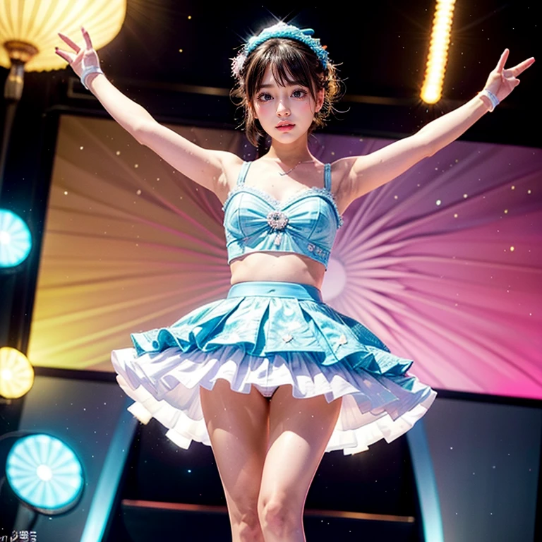 SFW Extremely Detailed KAWAII junior idols, ((Variations of Roundly Tiny buttocks)), ThighGap, ((Dazzling NeonColorParticles (BokeH))), PUNIPUNI Radiant PearlSkin with clear transparency, ((TutuSkirt)) with TinyThongs, (Exposed:-1.2), (Joyful LifeLike Expressions, :d), (Acutance:0.85), (((Ultra-detailed CommercialPhoto))),