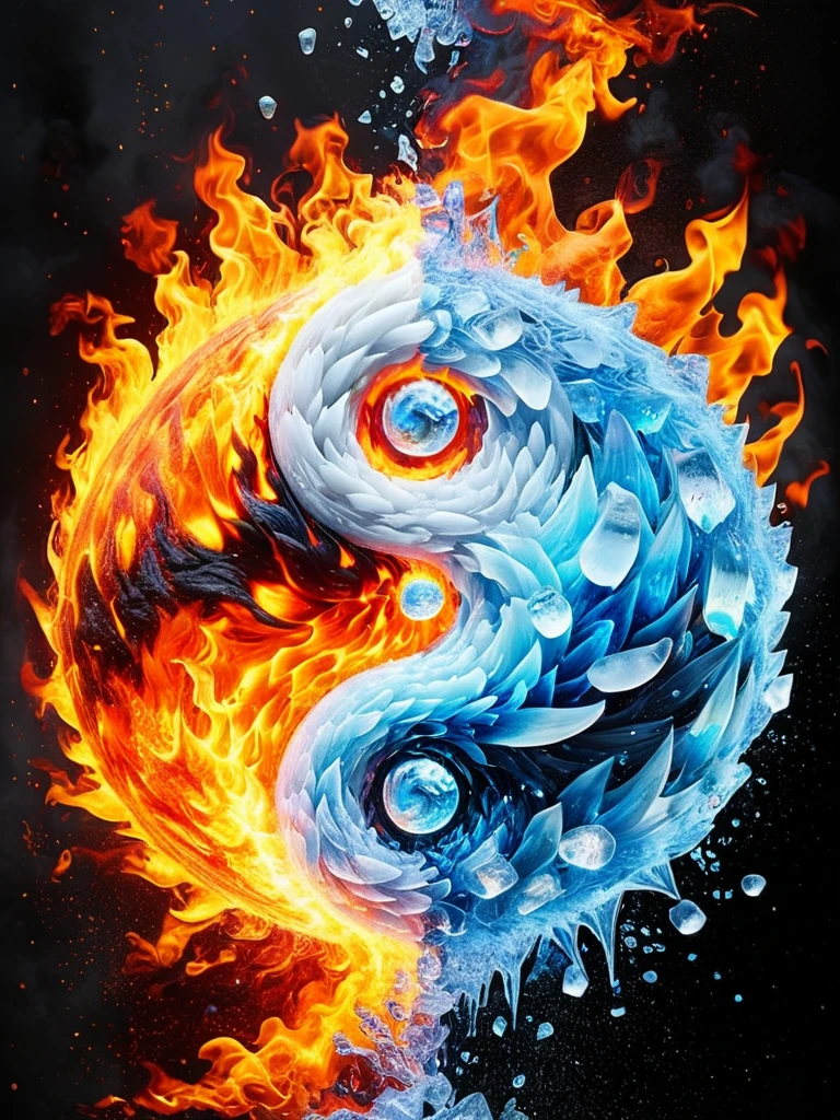 interested in, Yin and Yang formed by fire and ice 