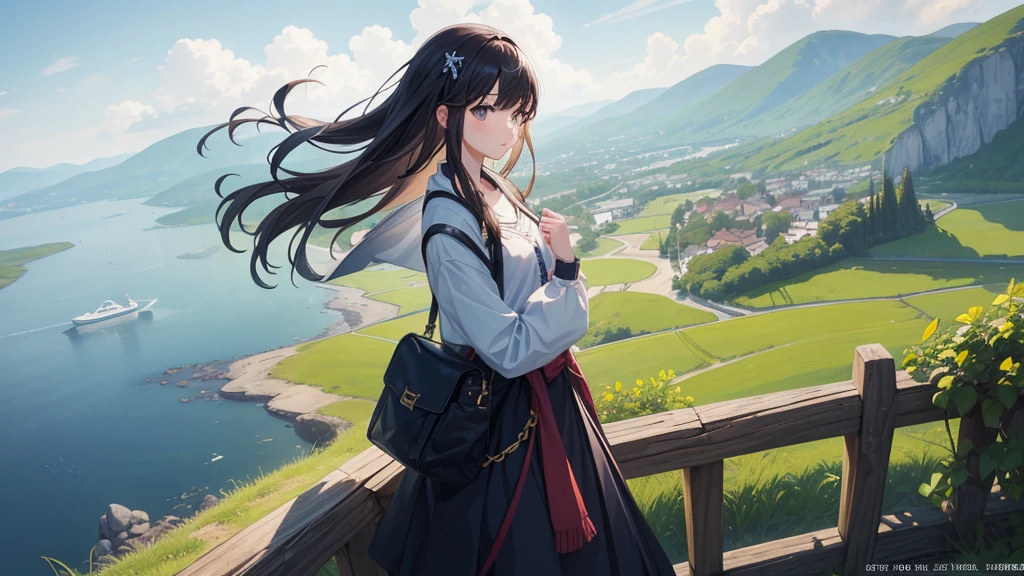 1girl、Highest quality、Masterpiece、Official Art、The best dynamic composition、A tranquil view of the countryside、Departure、