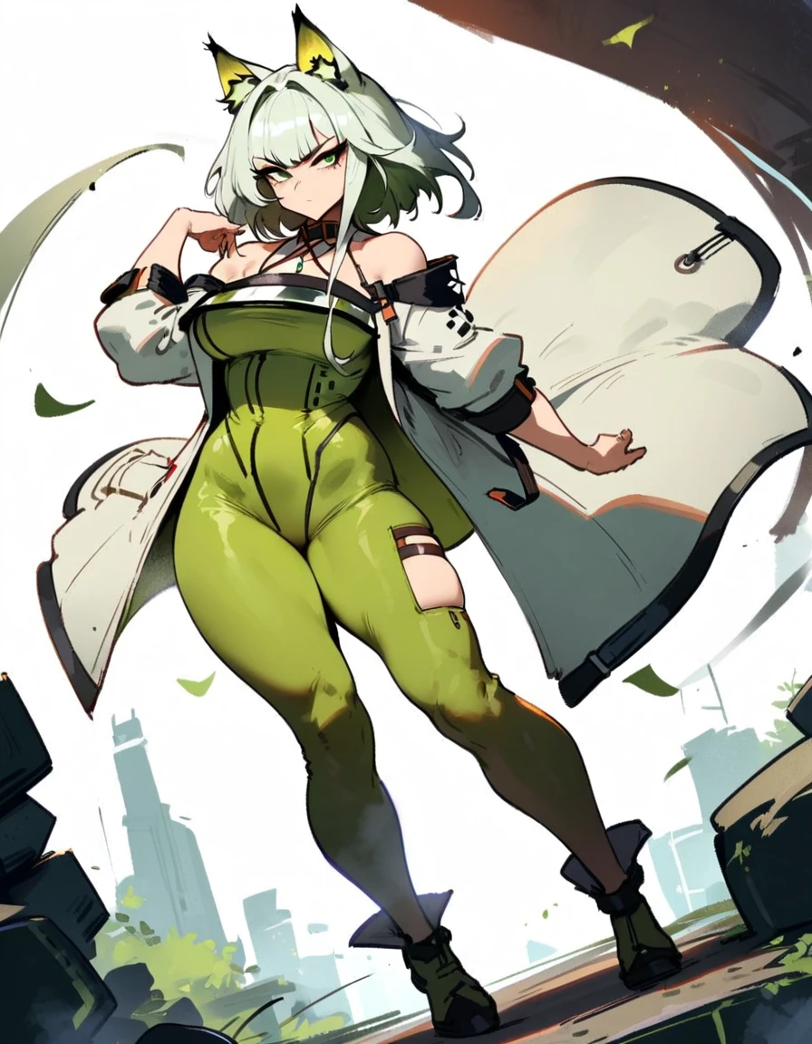 1girl, kal'tsit \(arknights\), arknights \\\\\ masterpiece, best quality, very aesthetic, absurdres, newest \\\\\\ slim body,///// ,by nyantcha,cutesexyrobutts , by khyle,,////// ,,,, , ,,detailed face, , ,, , , , , beautiful face, (white background:1.2), , sexy, , serious.angry, green eyes, animal ears, , ,,,big tits,), in the center of the frame,,, ,wears a lab coat, ,full body , solo,