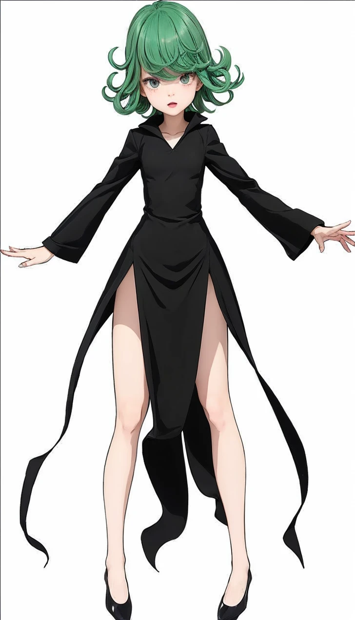 A girl with a mixed race (same as the model image) molded into a suit. Octopus-looking clothing and hair (stars in hair decoration)