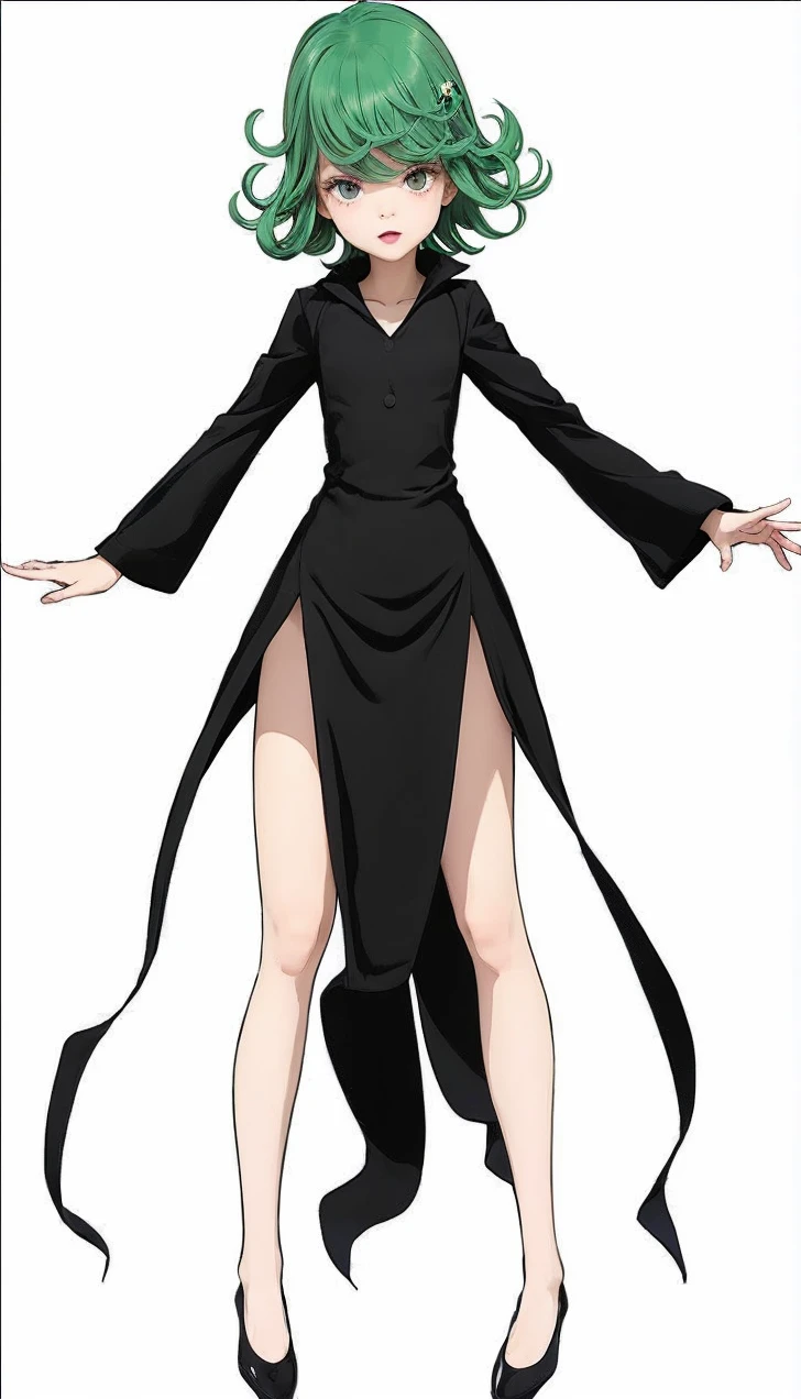 A girl with a mixed race (same as the model image) molded into a suit. Octopus-looking clothing and hair (stars in hair decoration)
