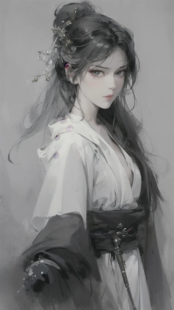 a close up of a woman with white hair and a white mask, beautiful character painting, guweiz, artwork in the style of guweiz, white haired deity, by Yang J, epic exquisite character art, stunning character art, by Fan Qi, by Wuzhun Shifan, guweiz on pixiv artstation