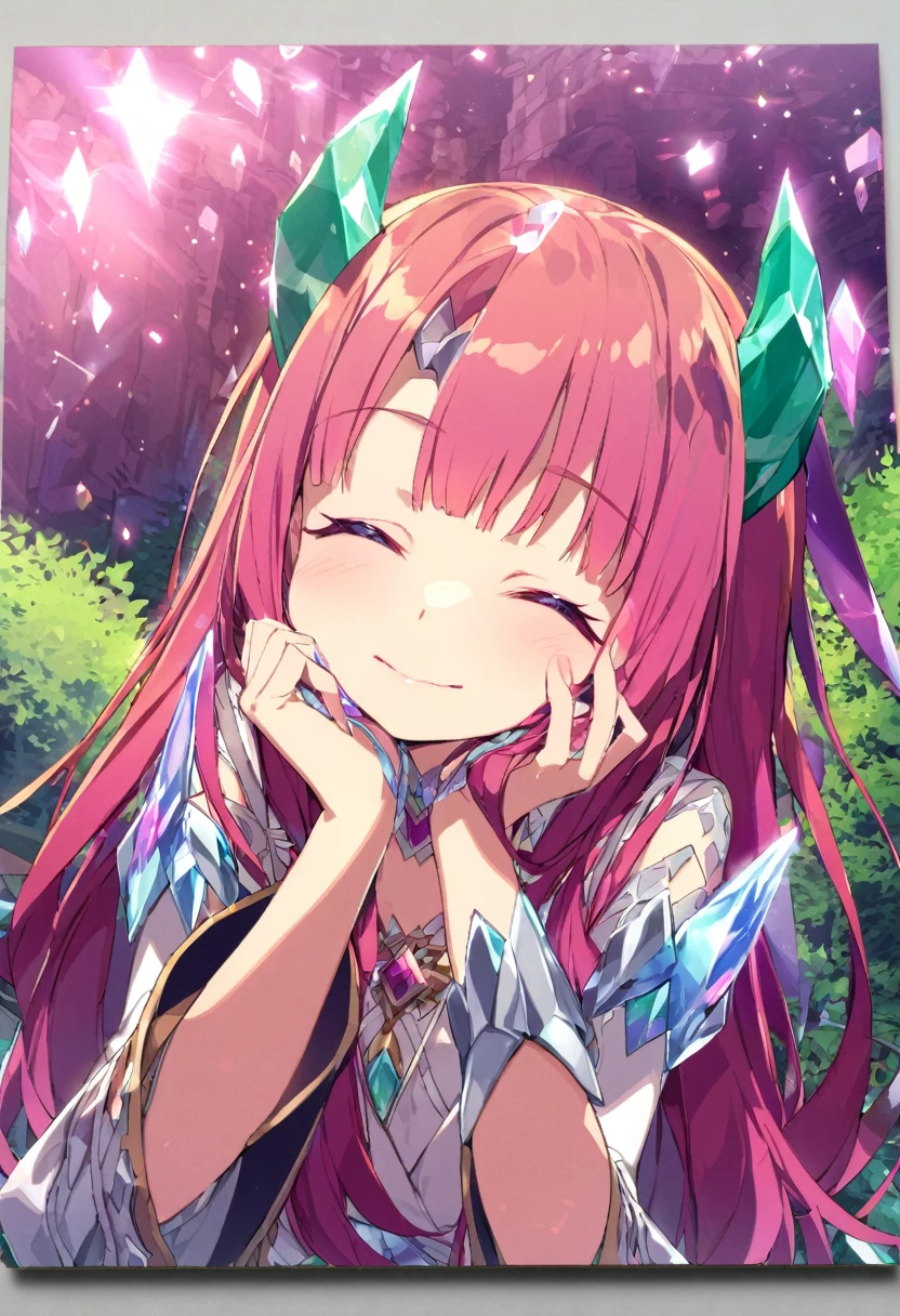 Place your hand on your cheek Perfect Fingers Insanely embarrassing Crystal Horn Shining Crystal