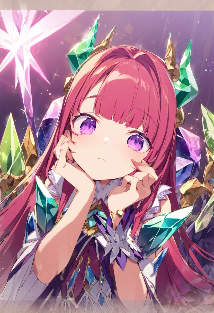Place your hand on your cheek Perfect Fingers Insanely embarrassing Crystal Horn Shining Crystal