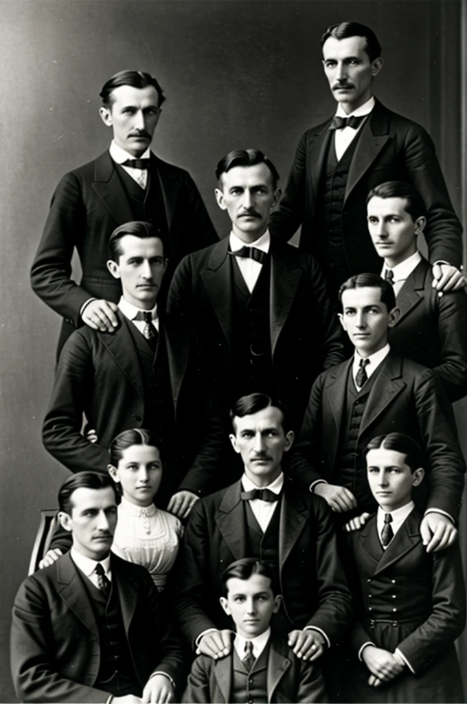 Nikola tesla with his family