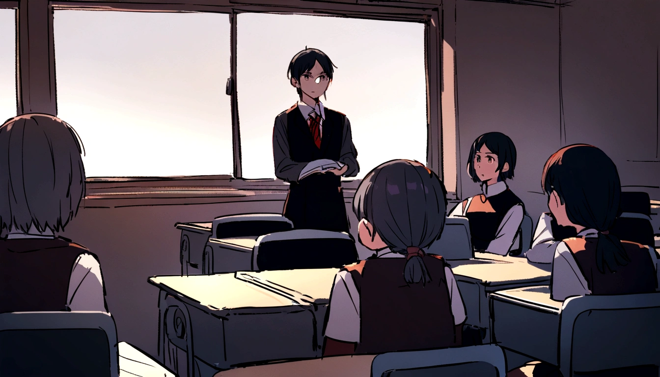 In the classroom，The teacher is lecturing the students