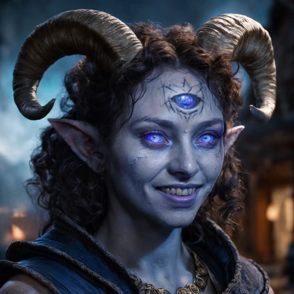 (masterpiece)+, (extremely (realistic)+,a portrait of an attractive young female tiefling, Skin imperfections Funny stare. Looking in camera. volumetrics dtx, Photorealistic, ultra detailed, Artstation trending, very very detailed, realistic shaded lighting, dynamic shadows, detailed Gipsy camp background, upper body, professional photograph of a detailed skin, sharp focus, dramatic, award winning, cinematic lighting, octane render, unreal engine, volumetrics dtx, Photorealistic, ultra detailed, Artstation trending, very very detailed, hyperrealistic, fine details, realistic shaded lighting, dynamic shadows, Gipsy camp background, add_detail:1, skin pores and wrinkles, details.,More Reasonable Details