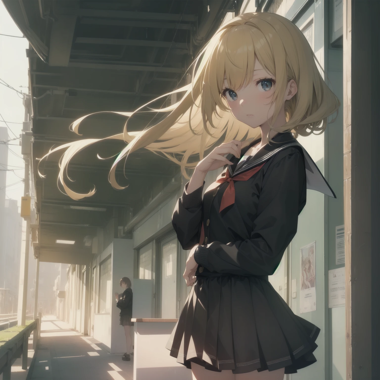 ultra-absurdres-Top quality by artist God, ultra-detailed, high resolution, anime moe artstyle, best anime 8k konachan wallpaper, pixiv contest winner, pool:2810, perfect anatomy,break, 1girl, (Please draw a girl walking sleepily to school alone. )break,(Solo,little female, 13-year-old:1.3),Full limbs, complete fingers,a junior high school student, (very short hair), short cut, flat chest, , small butt, small black eyes, beautiful detailed eyes, well-proportioned iris and pupils, expressive eyes, highres detailed hair, soft expression, salor school_uniform, sailor collar, serahuku, bow, pleated skirt,(Detailed Lighting), (Detailed background), in the School commute route. break,super detailed skin, Best cinematic lighting powered by famous artist, 8k,beauty illustration,photoshop_(medium),very aesthetic,break,((artist:takafumi )), artist:clamp ,artist:carnelian ,artist:kantoku ,