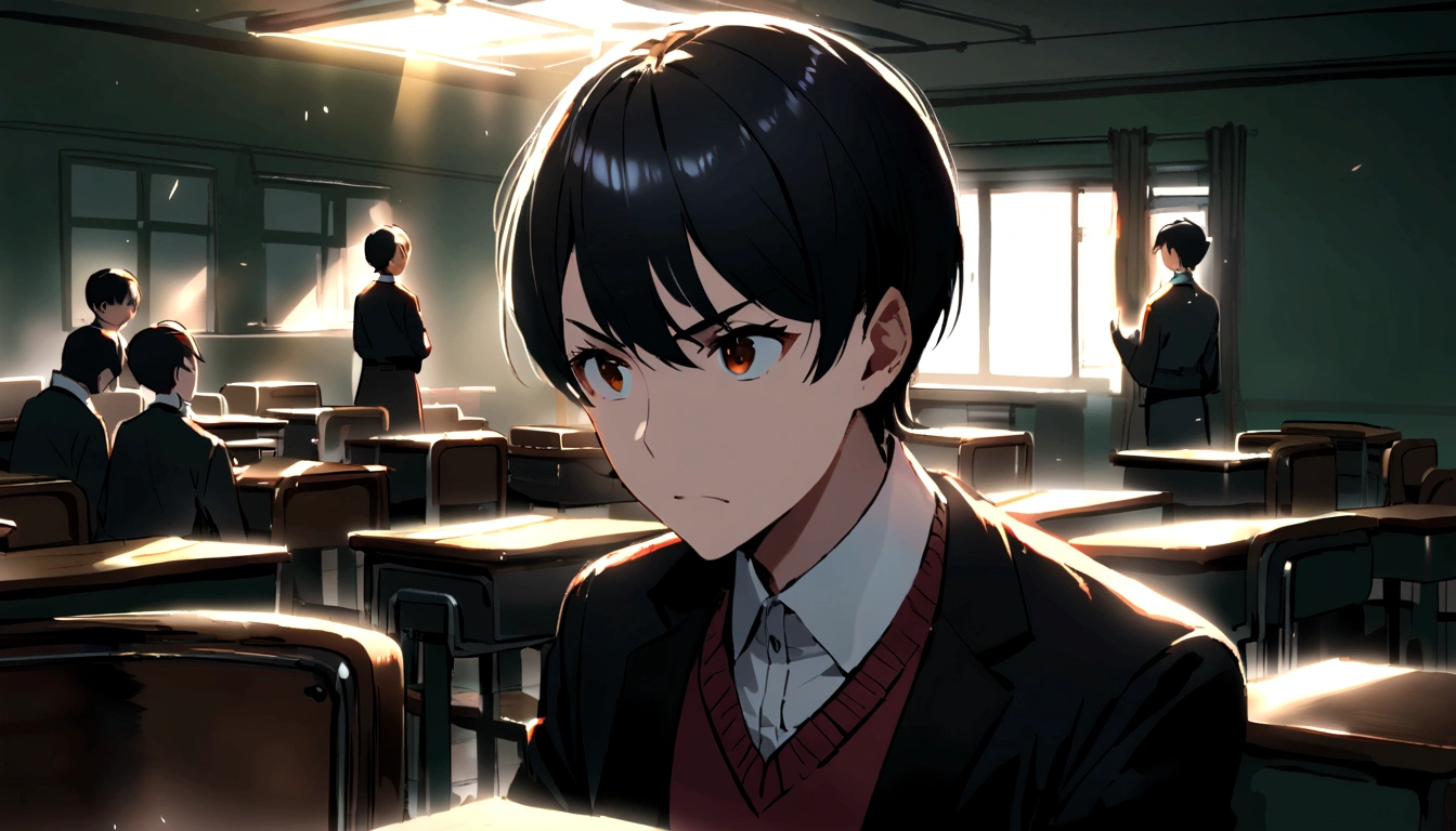 In the classroom,The teacher is lecturing the students