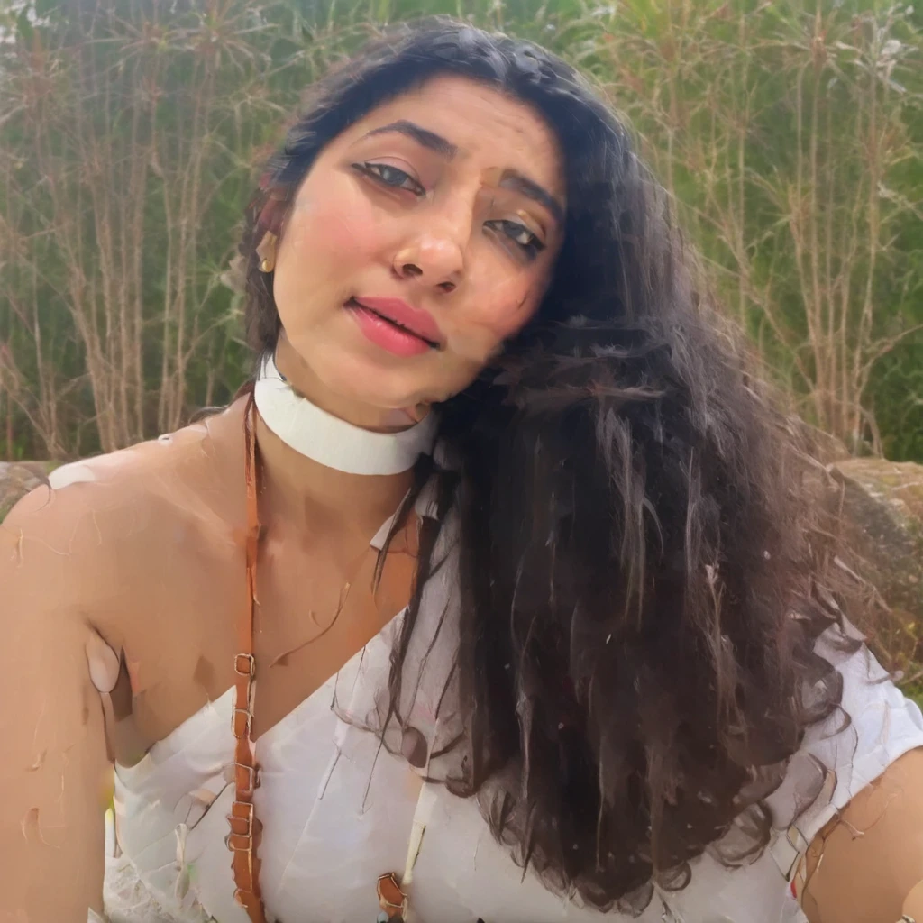 beautiful, Pink lips, White top, India, pout