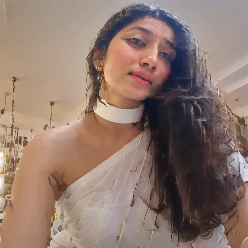 beautiful, Pink lips, White top, India, pout