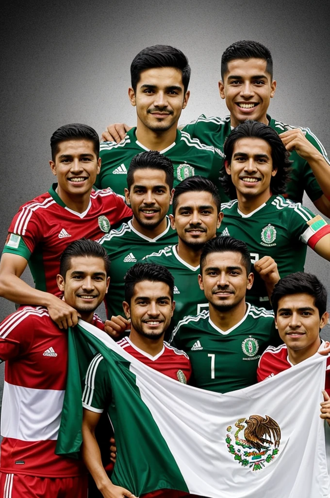 Draw the Mexican team, winning a world cup