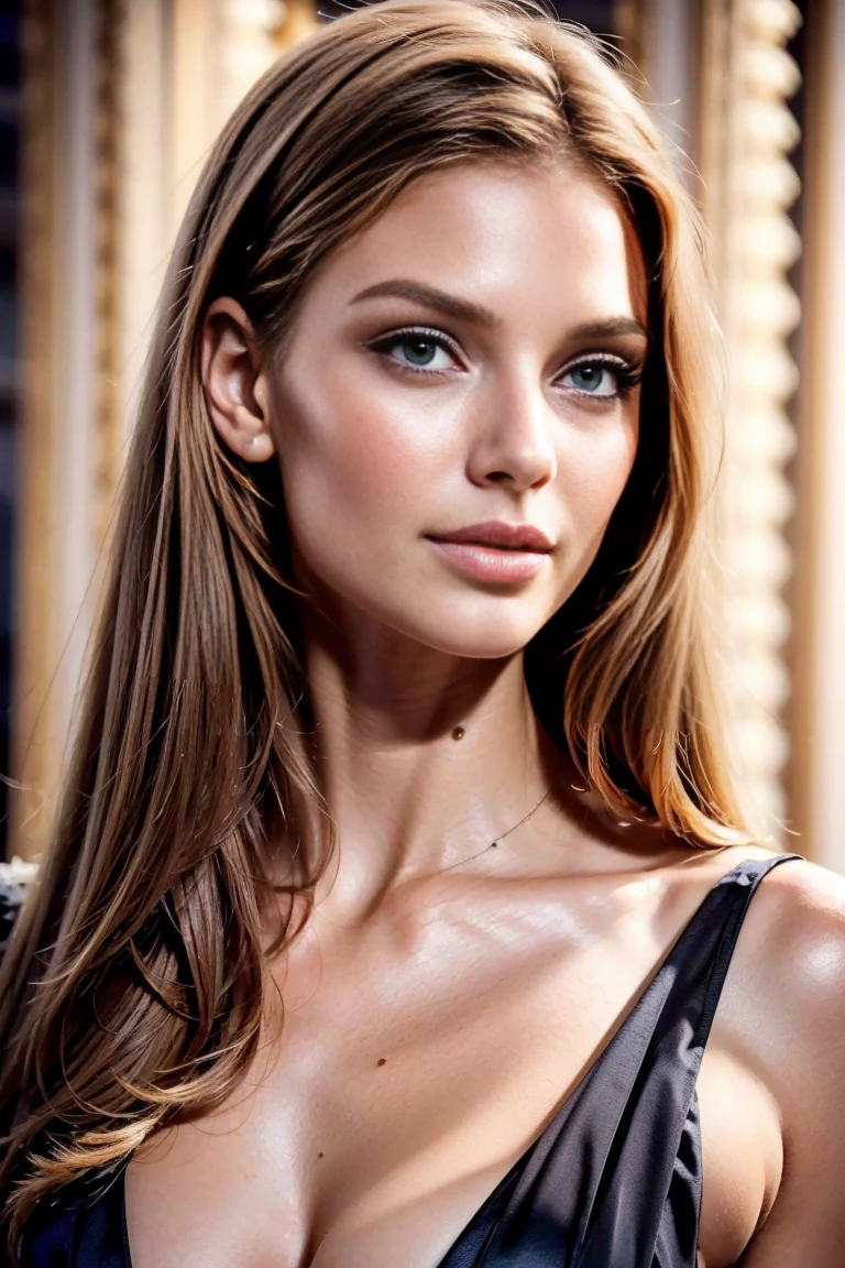 french created line up, see through, detailed face, extremely beautiful face, Super model, created, Beautiful face:1.2, young girls, luxury royal lobby, detailed face, Beautiful face, attractive female body, young girls:1.4, neckline, beautiful smile, whole body, seductive eyes, sexual suggestion