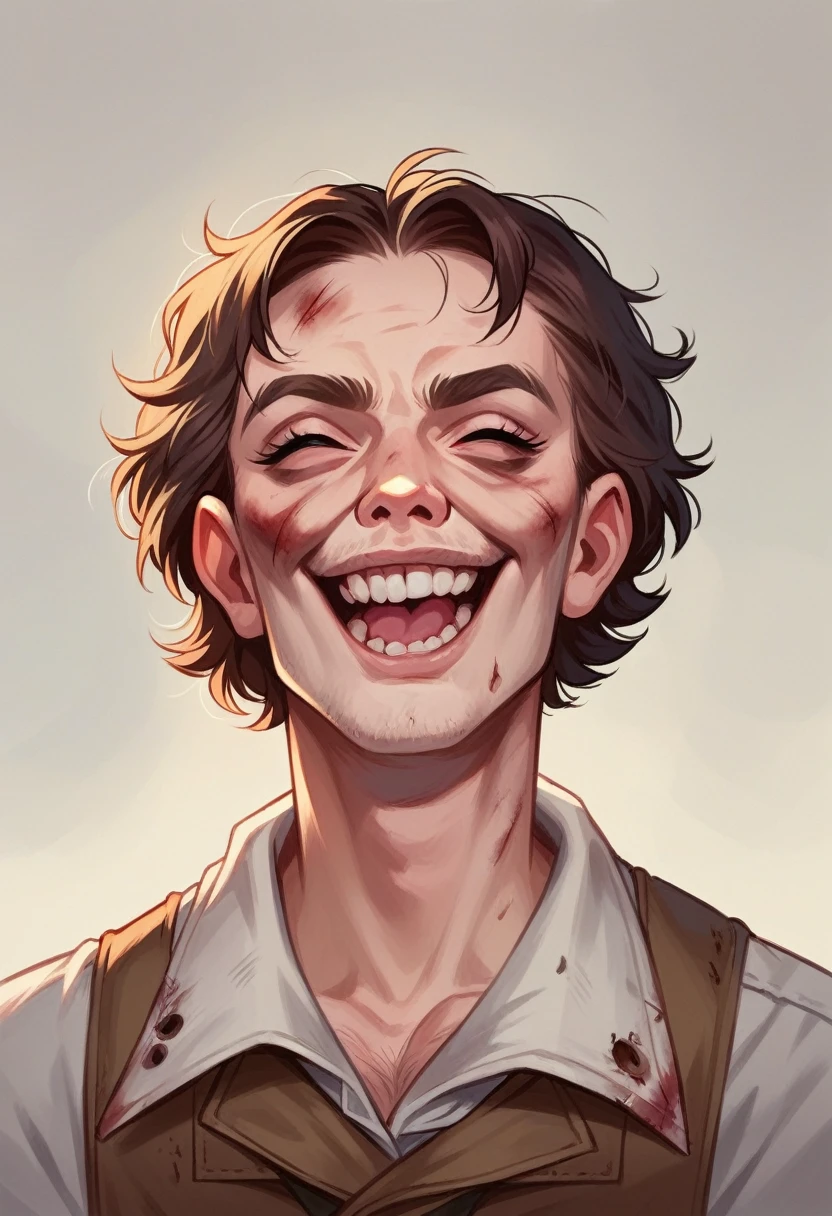 war corpse gears,headshot portrait,maniacal laugh,It's Junji's style,tatuados,horror manga,8K, 4K, (high resolution:1.1), best qualityer;