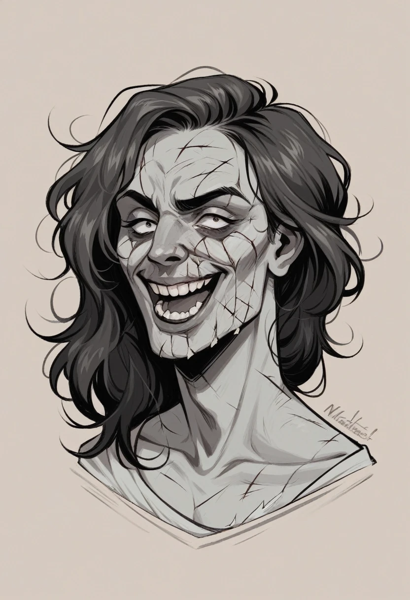 war corpse gears,headshot portrait,maniacal laugh,It&#39;s Junji&#39;s style,tatuados,horror manga,8K, 4K, (high resolution:1.1), best qualityer;