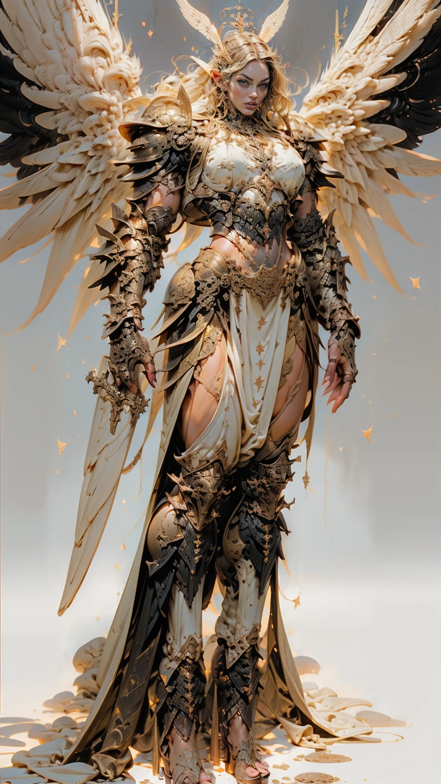 (cara delevingne), ((((((1 muscular angel girl)))))), (((huge upper body))), long hair, ((((huge angelic wings))), (((intricate ornate angelic full body armor))), ((((full body front view)))), (((perfect hands, perfect fingers))), (((tarot style background)))