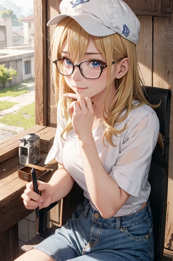 最high quality, high quality, High resolution, high quality texture, high quality shadows, High resolution, Beautiful details, Detailed CG, Detailed Texture, Realistic representation of face, Realistic, colorful, delicate, Cinematic Light, Side light, Lens flare, Ray Tracing, sharp concentrated, (1 Girl,concentrated:1.3), ( Intricate details, compensate, PureErosFaceV1:0.5), (細部まで美しいdelicateな顔, 緻密で美しいdelicateな瞳, Perfect Facial Proportions, Dense skin, Optimal ratio of four fingers to one thumb, Modest chest, Beautiful Hips, Smooth upper abdomen, blue eyes , glasses ,White shirt, mountaineering pants ,trekking shoes, work cap, butter, Hanoi ,Old Quarter, buzzer, blue sky,trekking backpack ,adventure journey ,the gaze of true love, lips of temptation, A look full of compassion ,a smile full of love, i love you, Acting lovey-dovey, waist up, 35 years old, hiking,house wife,air fortress hair, blonde hair