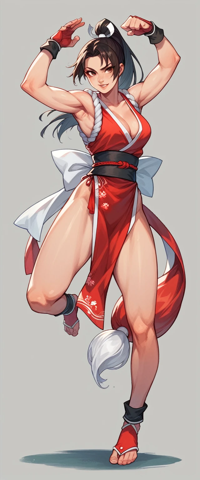 Real girl portrait mai shiranui cosplay full body pose