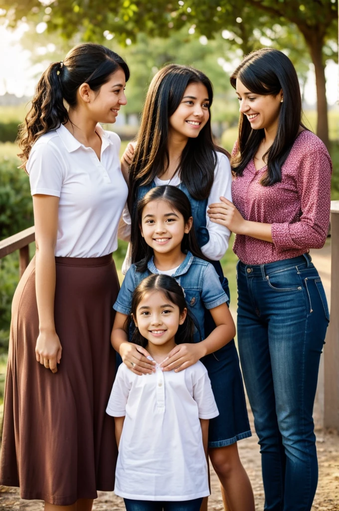 3 girls saying goodbye to their parents