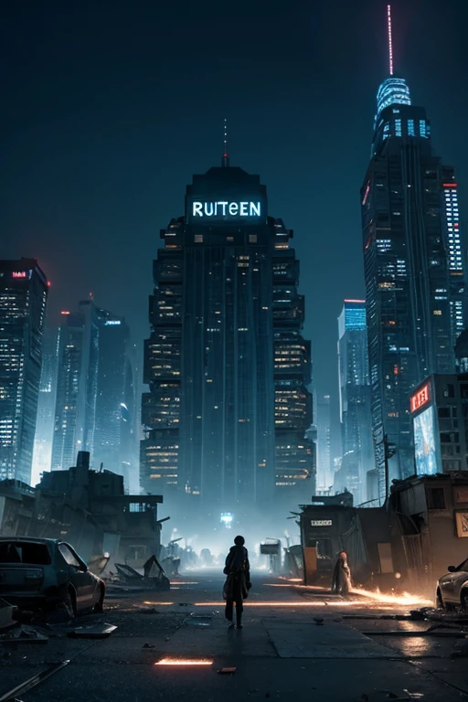 Highest quality、A ruined futuristic city、dim、Surrealism