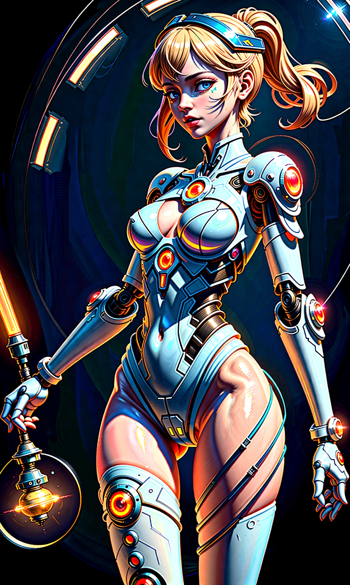 hole body(masterpiece, top quality, best quality, offcial art, beautiful and aesthetic:1.2), (1 girl), breasts, (Fractal Art:1.2),most absurd, highres, ultra detailed, Ultra-precise display, Ultra-detailed display, alone, (zentangle:1.2), floating hair, (sslim, thin body: 1.2), tanned skin, shiny skin, (abstract:1.2),cbpkv5, Tights,Viewers look at, Full body, cyberpunk robot, complex robot, nimbus, von mooncryptowow