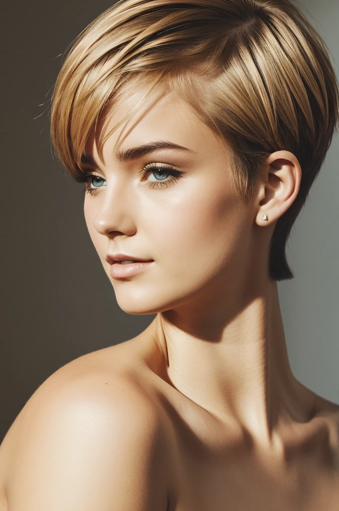Short haired girl drawn