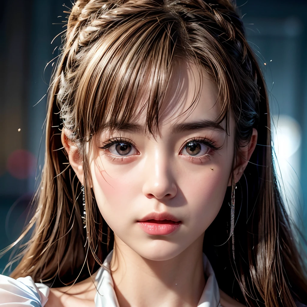 NSFW, 8k, High-level, absurd, masterpiece, best quality, primitive, very detailed CG, very detailed wallpaper, perfect lighting, Extremely detailed (((The personifying " Sean Young as Rachel in Blade Runner " as a Little Girl))), MysticSight, Tyndall effect, Tyndall scattering, Studio gray background with (many Dazzling RainbowColor particles BokeH:1.28), (RoundlyButts, ThighGap), (Exposed:0.4), (Assfocus with looking ahead), BREAK (NOGIZAKA face variations) Extremely Detailed very KAWAII face variations, perfect ???????, Childish, captivating gaze, elaborate detailed Eyes with (sparkling highlights:1.28), long eyelashes、Glossy RED Lips with beautiful details, Coquettish tongue, Rosy cheeks, Radiant PearlSkin with clear transparency . { (Dynamic LifeLike expressions:1.4) | :d) }, (large eyes:-1) .