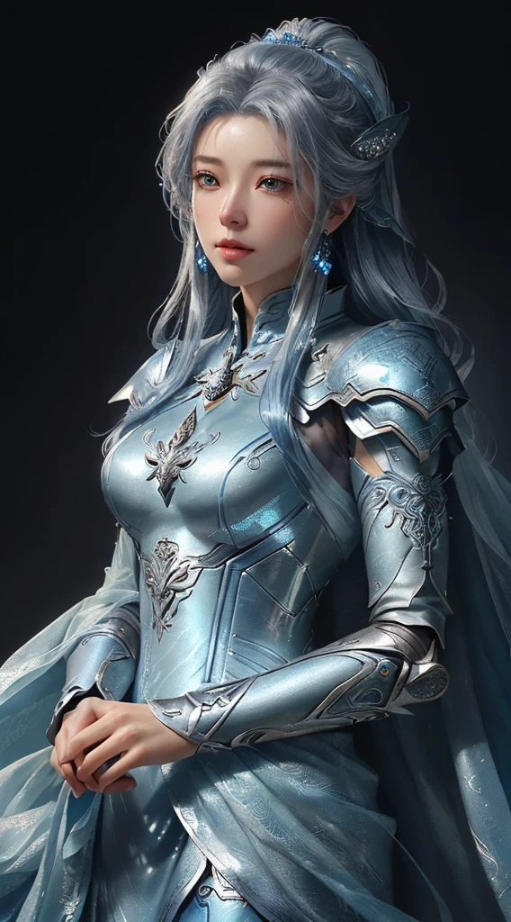 a close up of a young man in a silver and blue dress, chengwei pan on artstation, by Yang J, detailed fantasy art, stunning character art, fanart best artstation, epic exquisite character art, beautiful armor, extremely detailed artgerm, detailed digital anime art, artgerm on artstation pixiv, armor man