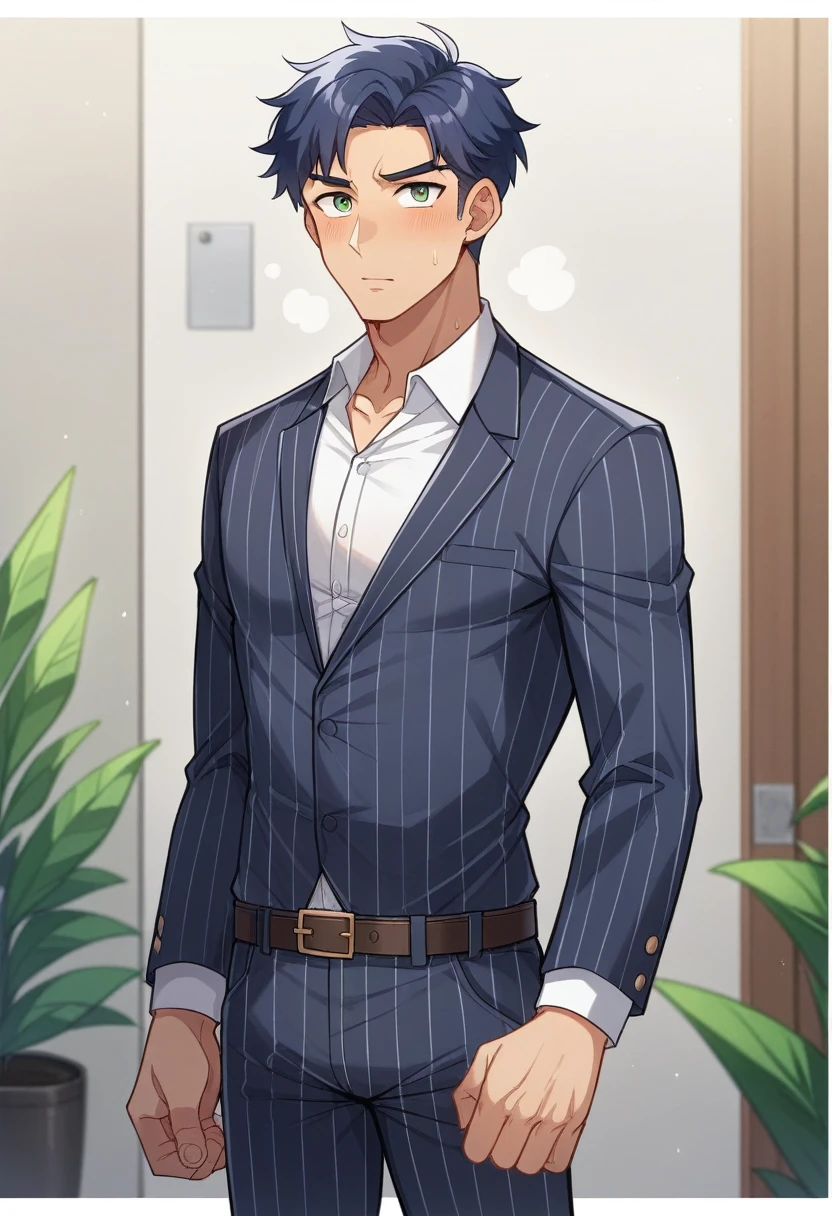 Fresh and handsome 20-year-old new employee、 (Super handsome guy in S-class suit)、 Japanese 20-year-old boy、 merchant、 ultra luxury suit、 striped suit、 office room、 Stand up in a suitSYoung and handsome man、 fully body photo、 (CG Unity 8K high-detail photos)、 (A very detailed oneSThe handsome guy in the class)、 (photoreali)、 ((top-quality))、 ultra - detailed、 (masterpiece)、 super high image quality、 tall、 peeping at the viewer、 Pan、 Very beautiful hair、 short detailed hair、 Bright photo、 As handsome as a model、 As handsome as an idol、 luxury watches、 cool belt