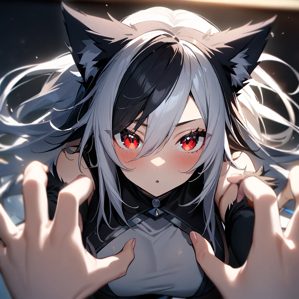 Very, very beautiful furry art, furry art! , POV furry art, shota, long hair, blue eyes, glowing eyes, girl boy, neon city, snowfall, midnight, cat ears, dark blue ears, shark tail, dark blue fox, dark blue trench coat, cute, collar, two tails, bow and arrow, god, fur body, full body, lower body is bare, meow shark, character, masterpiece, smooth tail, current, blush, nfsw, highest quality, 8K, Full HD, binaura, winter, own character, gray hair , nsfw, Light blue hair, 10 years, very shy, demon tattoo, succubus tattoo, humanoid, humanoid genitalia,, super, facial, on the body, extra, face, kids, starry eyes, all-around demon tattoo, soft, glowing demon tattoo pink, demon tattoo, demon tattoo 100%, war zombie