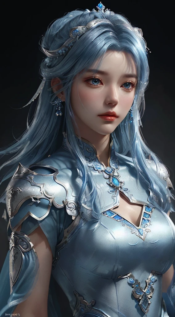 a close up of a young man in a silver and blue dress, chengwei pan on artstation, by Yang J, detailed fantasy art, stunning character art, fanart best artstation, epic exquisite character art, beautiful armor, extremely detailed artgerm, detailed digital anime art, artgerm on artstation pixiv, armoured man