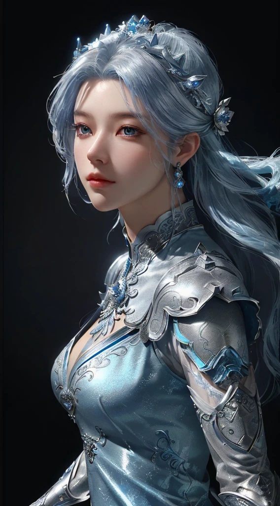 a close up of a young man in a silver and blue dress, chengwei pan on artstation, by Yang J, detailed fantasy art, stunning character art, fanart best artstation, epic exquisite character art, beautiful armor, extremely detailed artgerm, detailed digital anime art, artgerm on artstation pixiv, armoured man
